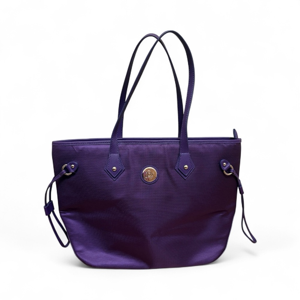 Joy Mangano Purple Tote RFID Tuff Tech Handbag Travel Purse